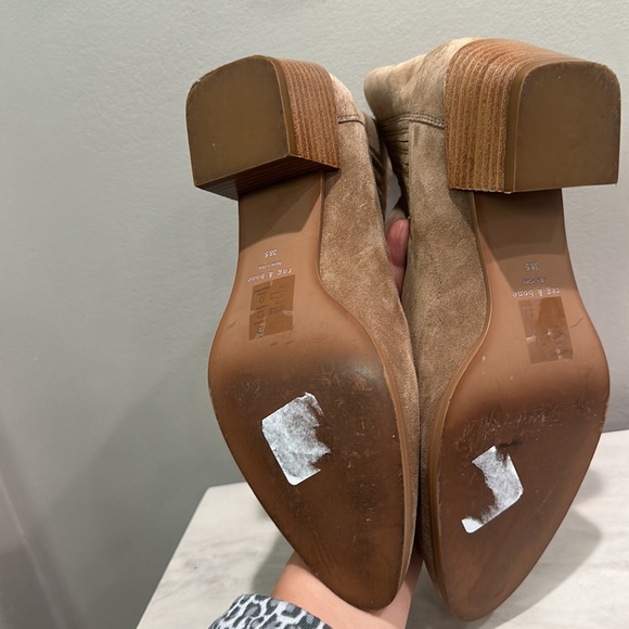 Rag & Bone Rover Suede Chelsea Boot Camel Taupe Almond Toe Ankle Booties Slip On - Picture 14 of 15